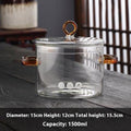 Borosilicate Glass Cooking Pot with Lid(1.5L)