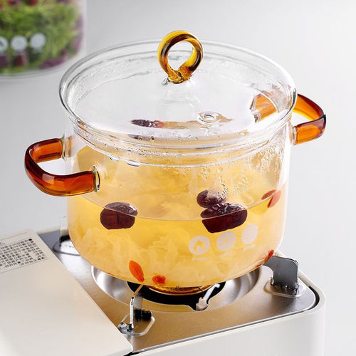Borosilicate Glass Cooking Pot with Lid(1.5L)